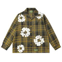Denim Tears Kapok Flower Pattern Yellow Button Up Set