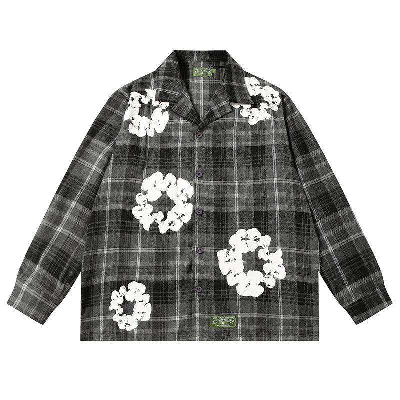 Denim Tears Kapok Flower Pattern Grey Button Up Set